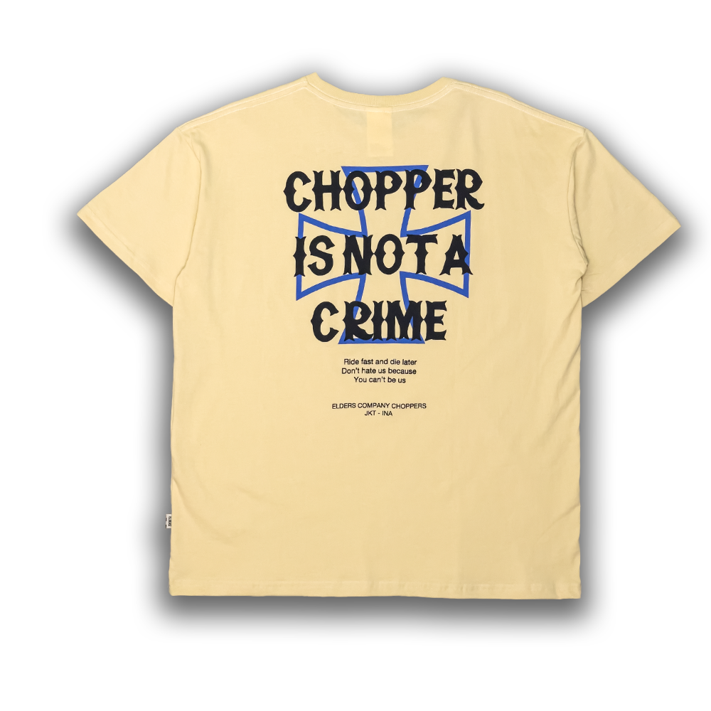 Kaos Lengan Pendek "Chopper is not a Crime" - Ivory