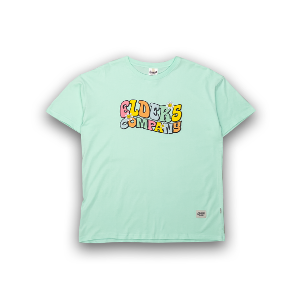 Kaos Lengan Pendek "Retro Flower" - Mint