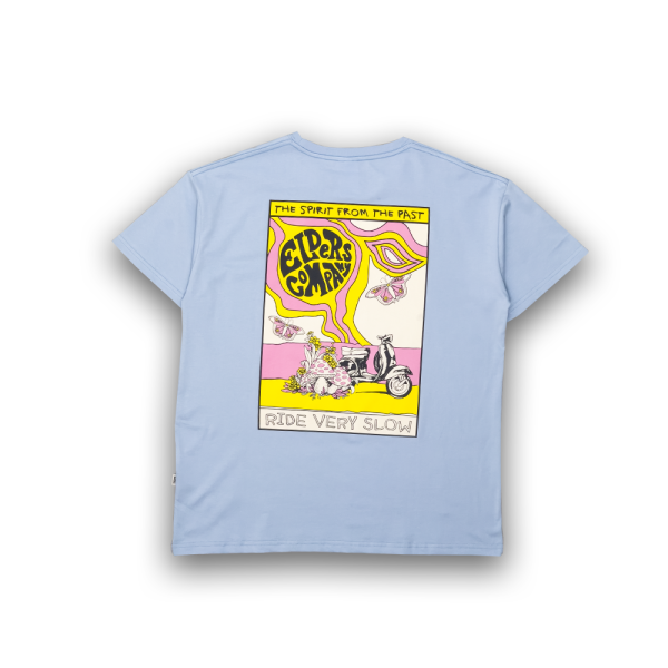 Kaos Lengan Pendek "Scooter Psychedelic" - Soft Blue
