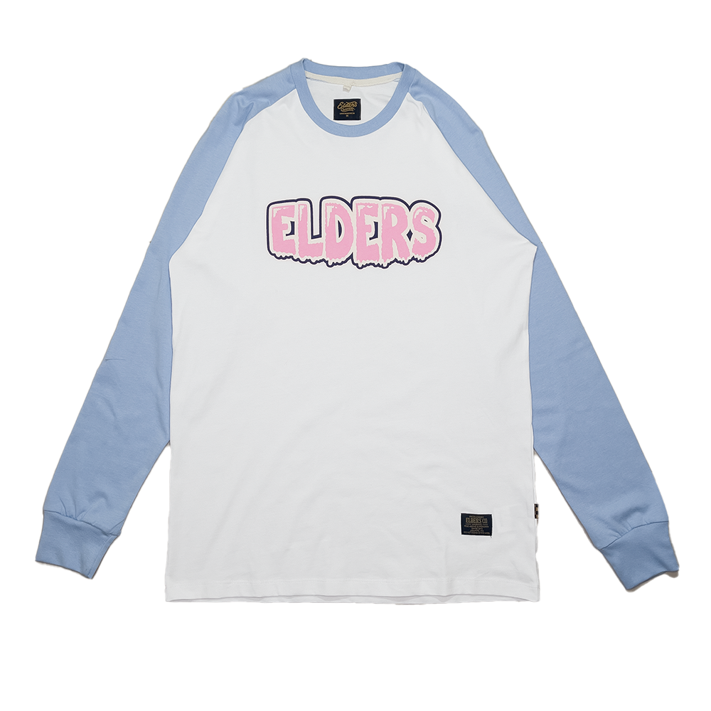 Kaos Raglan "Ice Cream" - Putih Soft Blue