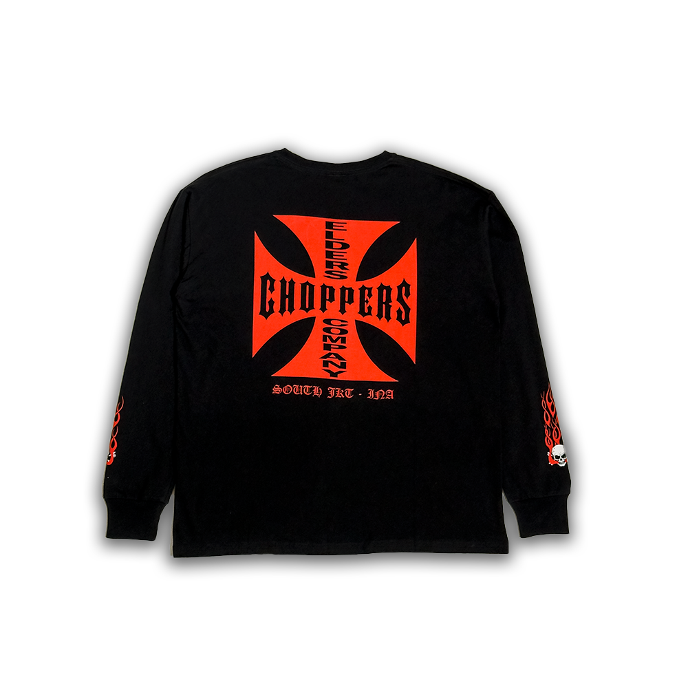 Kaos Lengan Panjang "West Choppers" - Hitam