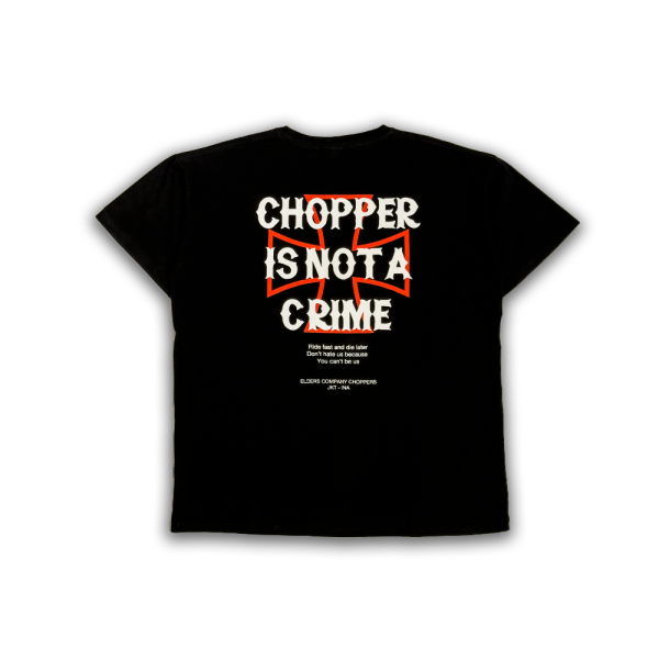 Kaos Lengan Pendek "Chopper is not a Crime" - Hitam
