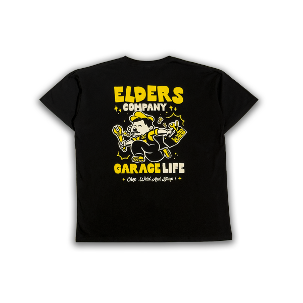 Kaos Lengan Pendek "Garage is Life" - Hitam