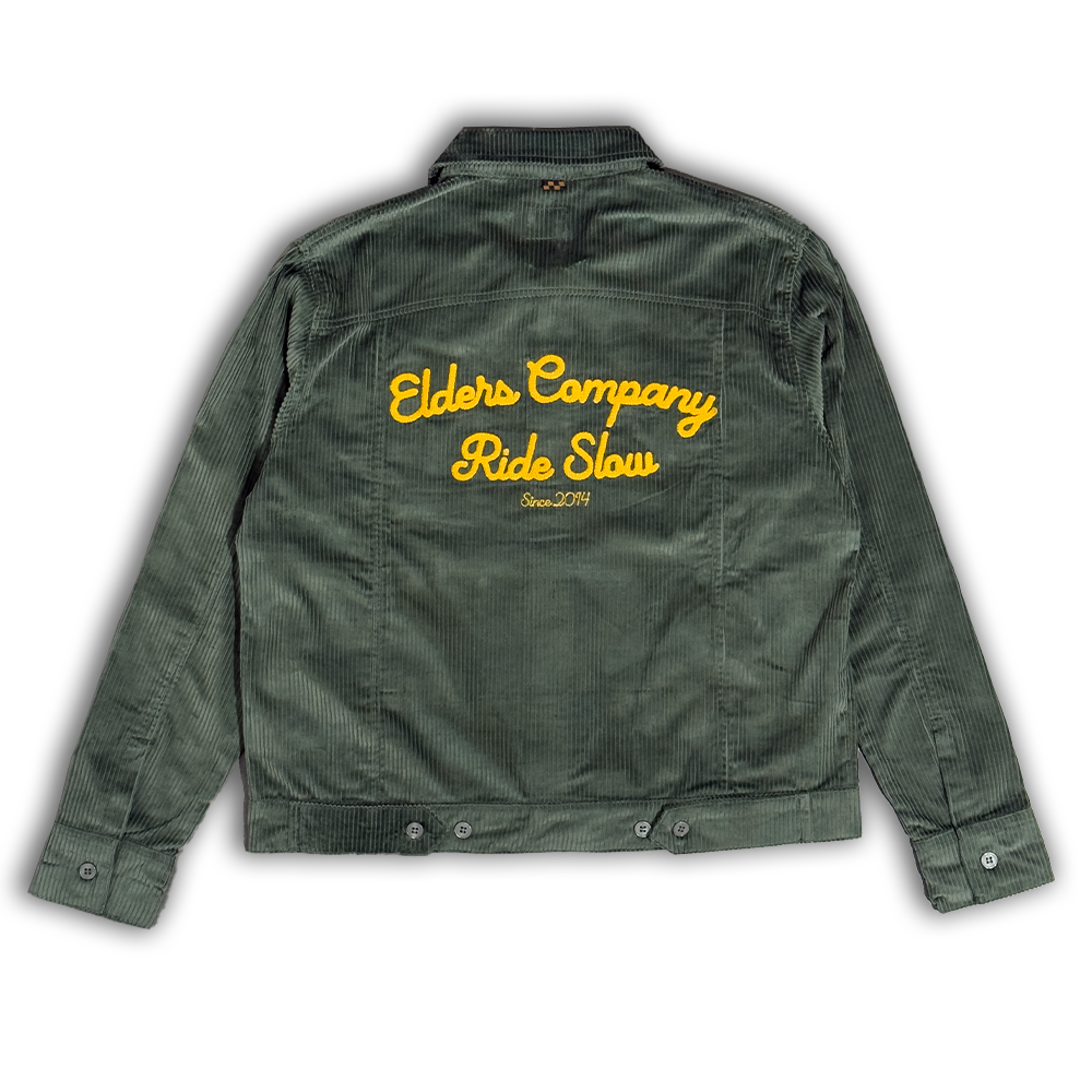 Trucker Jacket Corduroy "Ride Slow" Green