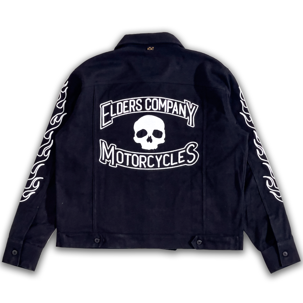 Trucker Jacket Twill "Skull Embro " Black