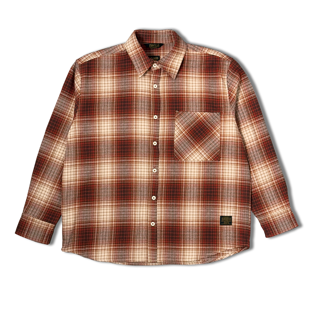 Oversized Flannel Shirt - Orange